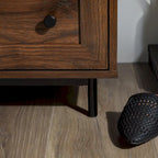 Lot de 2 tables de chevet modernes avec 2 tiroirs et ports USB, 56 cm (L) x 41 cm (P) x 66 cm (H), MDF, Contemporain