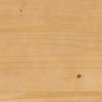 Lit King size à baldaquin minimaliste noir/pin naturel, pin massif et MDF, sans sommier à ressorts, 79,63" de large