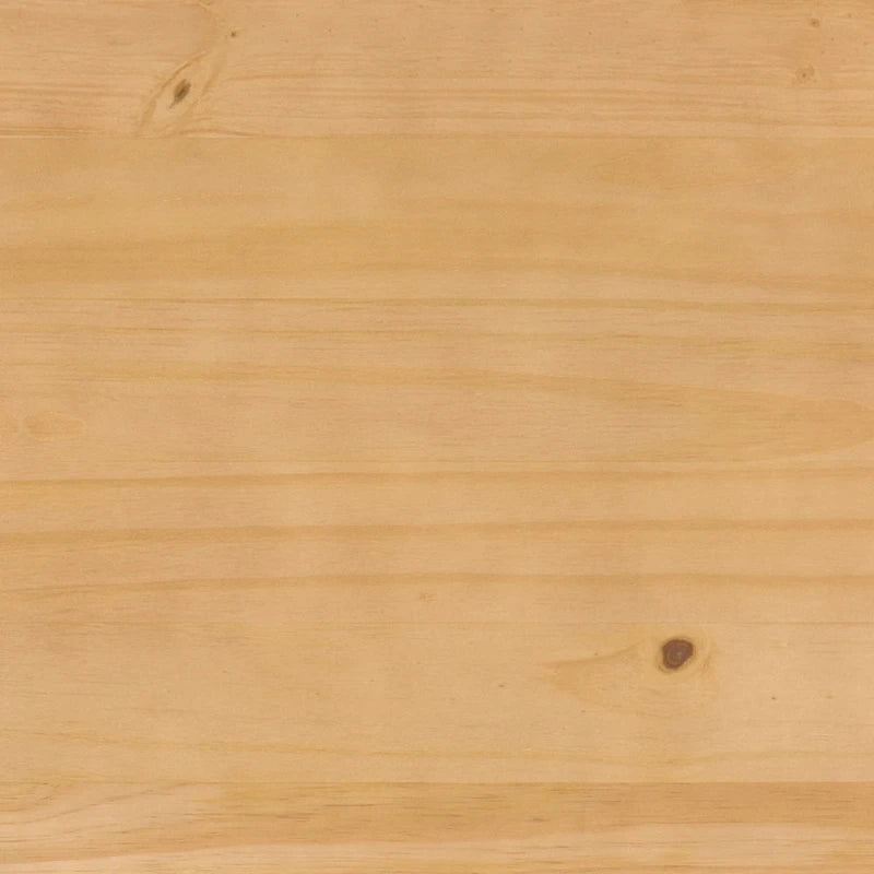 Lit King size à baldaquin minimaliste noir/pin naturel, pin massif et MDF, sans sommier à ressorts, 79,63" de large