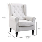 Fauteuil d'appoint haut à dossier capitonné, blanc, pieds en eucalyptus, 1 place