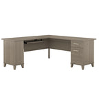 Bureau d'angle avec rangements, 72" de large, tiroir clavier coulissant, tiroir classeur, 1 place, 10 coloris