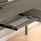Bureau d'angle avec rangements, 72" de large, tiroir clavier coulissant, tiroir classeur, 1 place, 10 coloris