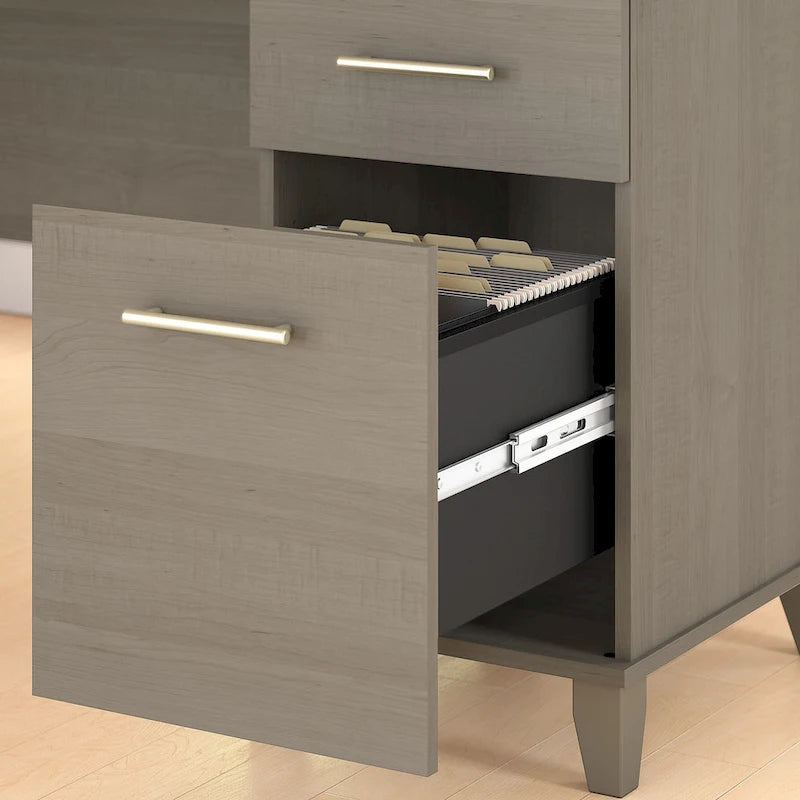 Bureau d'angle avec rangements, 72" de large, tiroir clavier coulissant, tiroir classeur, 1 place, 10 coloris