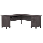 Bureau d'angle avec rangements, 72" de large, tiroir clavier coulissant, tiroir classeur, 1 place, 10 coloris