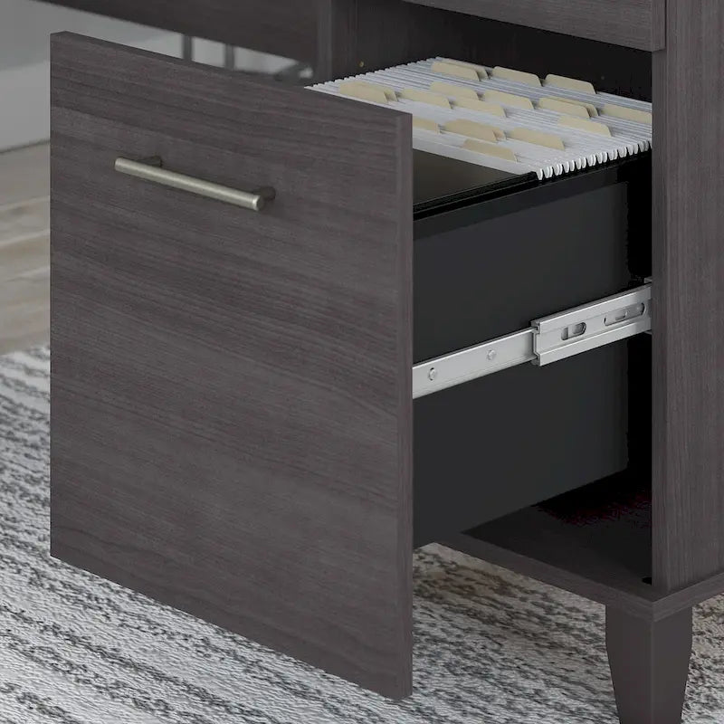 Bureau d'angle avec rangements, 72" de large, tiroir clavier coulissant, tiroir classeur, 1 place, 10 coloris