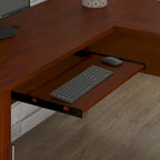 Bureau d'angle avec rangements, 72" de large, tiroir clavier coulissant, tiroir classeur, 1 place, 10 coloris
