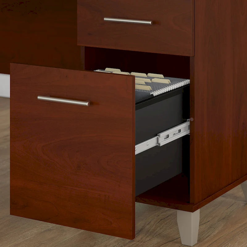 Bureau d'angle avec rangements, 72" de large, tiroir clavier coulissant, tiroir classeur, 1 place, 10 coloris