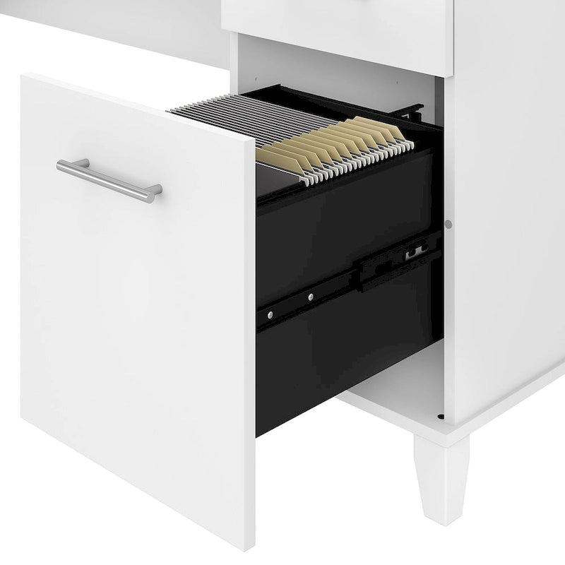 Bureau d'angle avec rangements, 72" de large, tiroir clavier coulissant, tiroir classeur, 1 place, 10 coloris