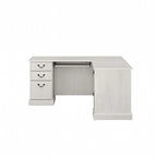 Bureau d'ordinateur en L avec tiroirs, cerisier/gris/chêne blanc, traditionnel, 1 place assise