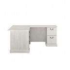 Bureau d'ordinateur en L avec tiroirs, cerisier/gris/chêne blanc, traditionnel, 1 place assise