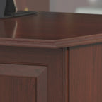 Bureau d'ordinateur en L avec tiroirs, cerisier/gris/chêne blanc, traditionnel, 1 place assise