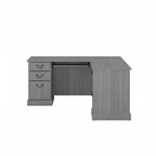 Bureau d'ordinateur en L avec tiroirs, cerisier/gris/chêne blanc, traditionnel, 1 place assise