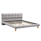 Lit plateforme rembourré en bouclette, taille grand lit/très grand lit