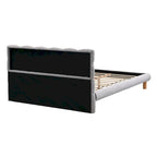 Lit plateforme rembourré en bouclette, taille grand lit/très grand lit