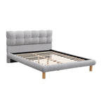 Lit plateforme rembourré en bouclette, taille grand lit/très grand lit