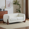 Causeuse Boucle 63 po, Arrondie, Pieds en bois de bouleau, Blanc/Olive/Caramel/Bleu marine/Amande, 2 places