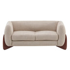 Causeuse Boucle 63 po, Arrondie, Pieds en bois de bouleau, Blanc/Olive/Caramel/Bleu marine/Amande, 2 places