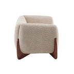Causeuse Boucle 63 po, Arrondie, Pieds en bois de bouleau, Blanc/Olive/Caramel/Bleu marine/Amande, 2 places