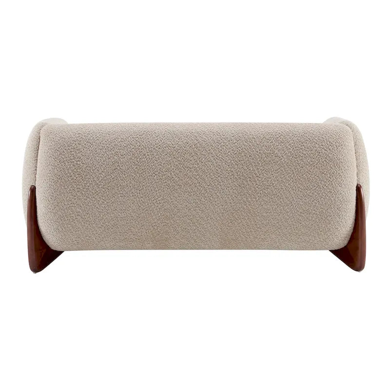 Causeuse Boucle 63 po, Arrondie, Pieds en bois de bouleau, Blanc/Olive/Caramel/Bleu marine/Amande, 2 places