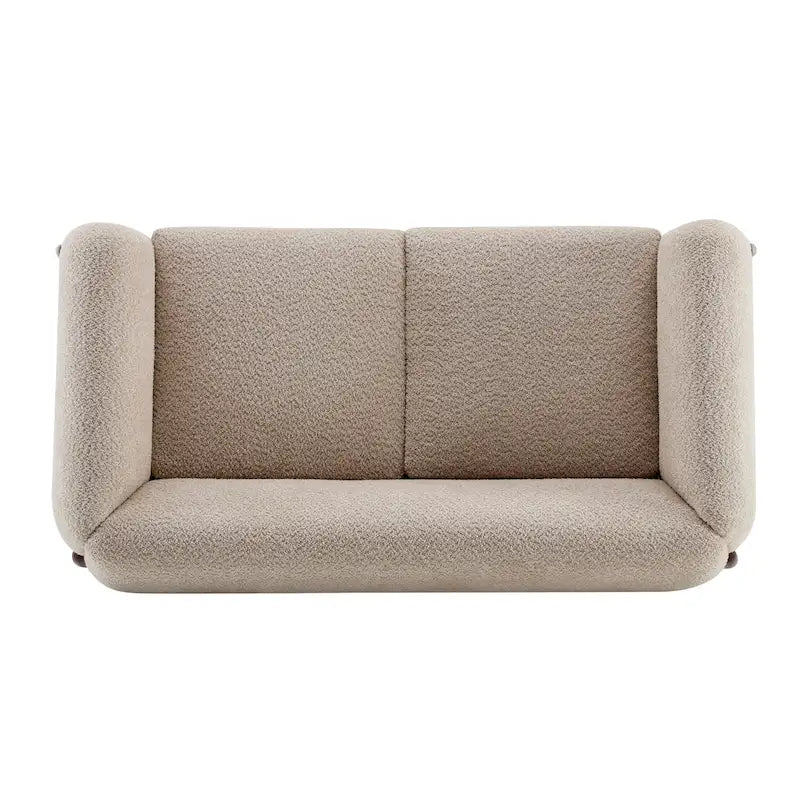 Causeuse Boucle 63 po, Arrondie, Pieds en bois de bouleau, Blanc/Olive/Caramel/Bleu marine/Amande, 2 places
