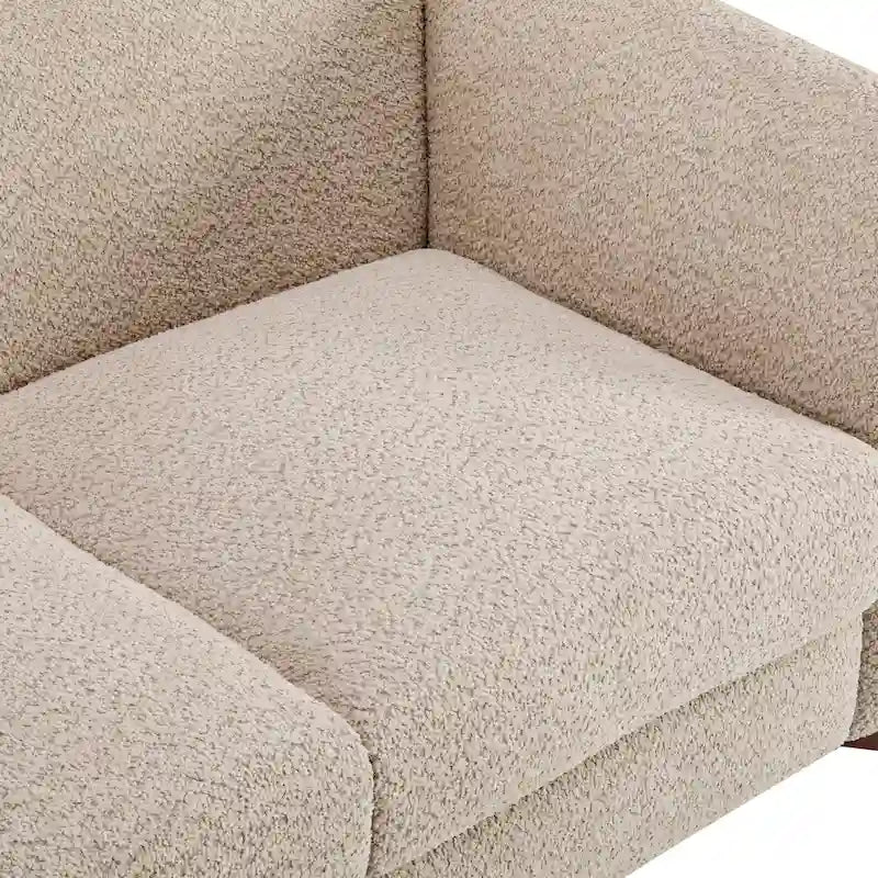 Causeuse Boucle 63 po, Arrondie, Pieds en bois de bouleau, Blanc/Olive/Caramel/Bleu marine/Amande, 2 places