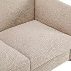 Causeuse Boucle 63 po, Arrondie, Pieds en bois de bouleau, Blanc/Olive/Caramel/Bleu marine/Amande, 2 places