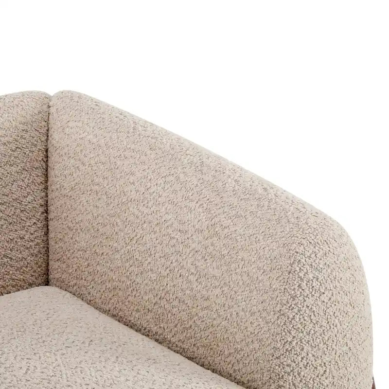 Causeuse Boucle 63 po, Arrondie, Pieds en bois de bouleau, Blanc/Olive/Caramel/Bleu marine/Amande, 2 places