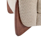 Causeuse Boucle 63 po, Arrondie, Pieds en bois de bouleau, Blanc/Olive/Caramel/Bleu marine/Amande, 2 places