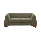 Causeuse Boucle 63 po, Arrondie, Pieds en bois de bouleau, Blanc/Olive/Caramel/Bleu marine/Amande, 2 places
