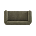 Causeuse Boucle 63 po, Arrondie, Pieds en bois de bouleau, Blanc/Olive/Caramel/Bleu marine/Amande, 2 places