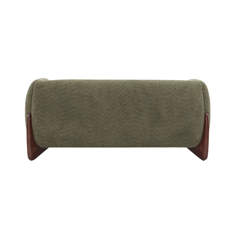 Causeuse Boucle 63 po, Arrondie, Pieds en bois de bouleau, Blanc/Olive/Caramel/Bleu marine/Amande, 2 places