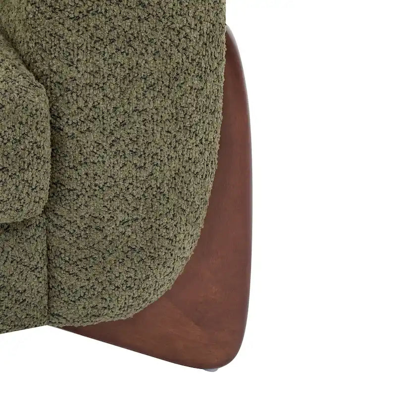 Causeuse Boucle 63 po, Arrondie, Pieds en bois de bouleau, Blanc/Olive/Caramel/Bleu marine/Amande, 2 places