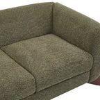 Causeuse Boucle 63 po, Arrondie, Pieds en bois de bouleau, Blanc/Olive/Caramel/Bleu marine/Amande, 2 places