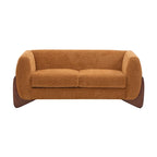 Causeuse Boucle 63 po, Arrondie, Pieds en bois de bouleau, Blanc/Olive/Caramel/Bleu marine/Amande, 2 places
