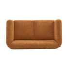 Causeuse Boucle 63 po, Arrondie, Pieds en bois de bouleau, Blanc/Olive/Caramel/Bleu marine/Amande, 2 places