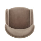 Fauteuil club à oreilles, mi-siècle, velours moelleux, pieds en bois massif et bouleau, 1 place, bleu/marron