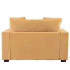 Canapé-méridienne surdimensionné, tissu et pieds en bois massif, 136 cm L x 180 cm P, 250 kg, jaune/gris/beige