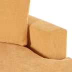 Canapé-méridienne surdimensionné, tissu et pieds en bois massif, 136 cm L x 180 cm P, 250 kg, jaune/gris/beige