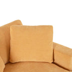 Canapé-méridienne surdimensionné, tissu et pieds en bois massif, 136 cm L x 180 cm P, 250 kg, jaune/gris/beige