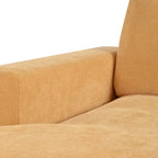 Canapé-méridienne surdimensionné, tissu et pieds en bois massif, 136 cm L x 180 cm P, 250 kg, jaune/gris/beige