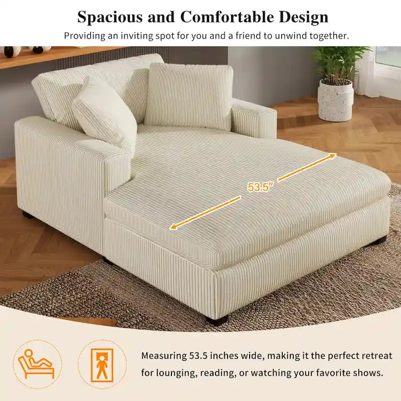 Canapé-méridienne surdimensionné, tissu et pieds en bois massif, 136 cm L x 180 cm P, 250 kg, jaune/gris/beige