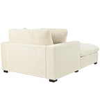 Canapé-méridienne surdimensionné, tissu et pieds en bois massif, 136 cm L x 180 cm P, 250 kg, jaune/gris/beige