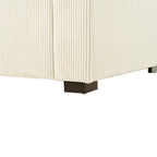 Canapé-méridienne surdimensionné, tissu et pieds en bois massif, 136 cm L x 180 cm P, 250 kg, jaune/gris/beige