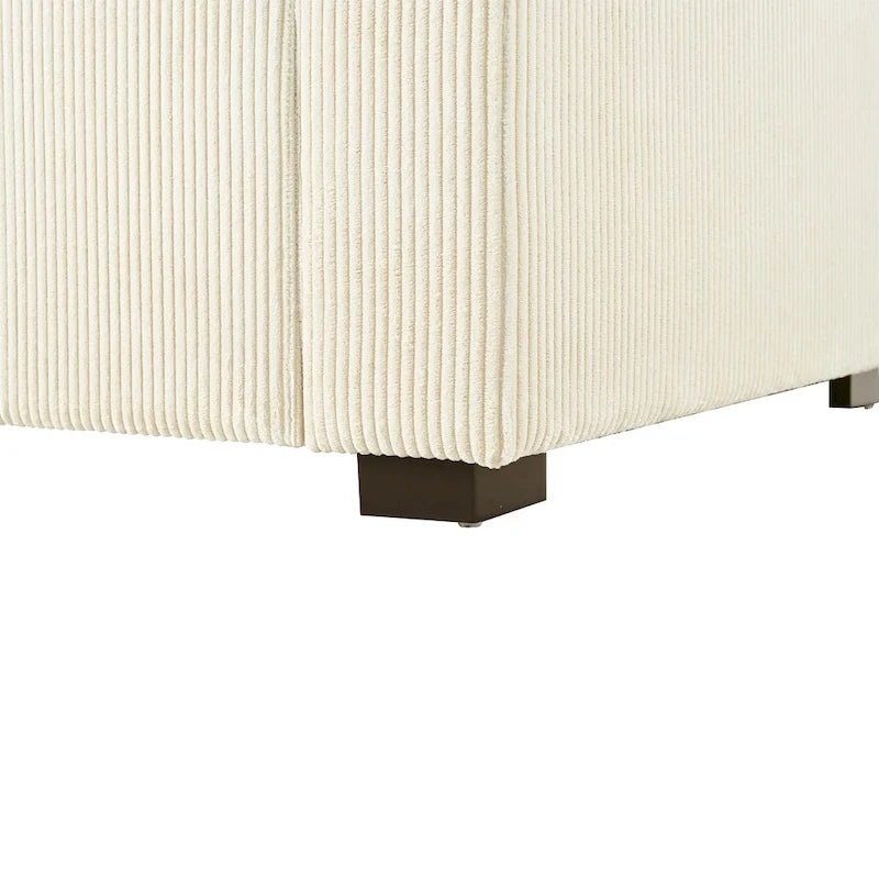 Canapé-méridienne surdimensionné, tissu et pieds en bois massif, 136 cm L x 180 cm P, 250 kg, jaune/gris/beige