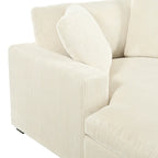 Canapé-méridienne surdimensionné, tissu et pieds en bois massif, 136 cm L x 180 cm P, 250 kg, jaune/gris/beige