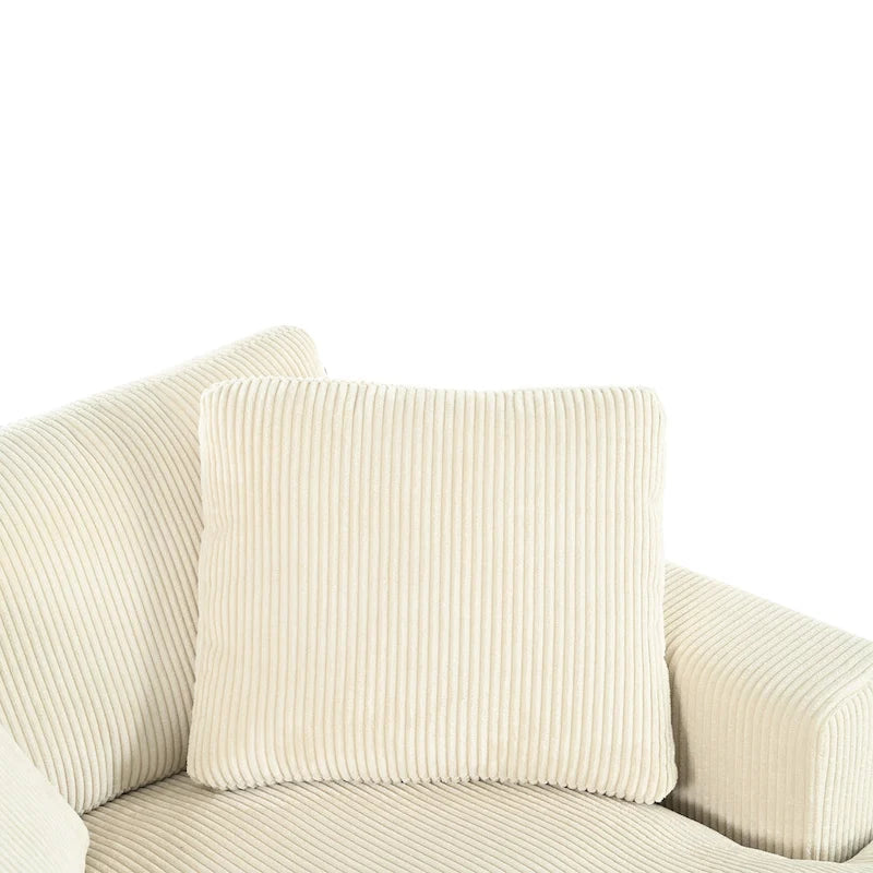 Canapé-méridienne surdimensionné, tissu et pieds en bois massif, 136 cm L x 180 cm P, 250 kg, jaune/gris/beige