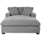 Canapé-méridienne surdimensionné, tissu et pieds en bois massif, 136 cm L x 180 cm P, 250 kg, jaune/gris/beige