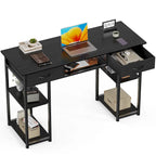 Bureau informatique moderne avec étagère de rangement intégrée et 2 tiroirs pour le bureau à domicile ou la salle d'étude