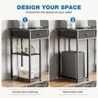 Bureau informatique moderne avec étagère de rangement intégrée et 2 tiroirs pour le bureau à domicile ou la salle d'étude