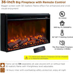 Meuble TV de ferme électrique noir/marron/blanc, compatible avec les téléviseurs de 80", 177,8 cm (L) x 80 cm (H), 5000 BTU